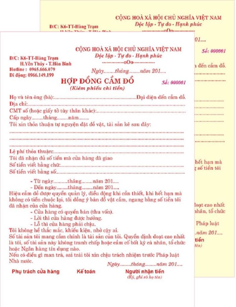 2 Mau giay cam vang dung theo quy dinh